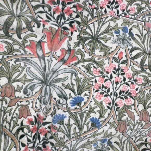 4 Pc William Morris Woodland Leaves Velour Bath Hand Towel Set Green Coral Blue - Picture 6 of 9